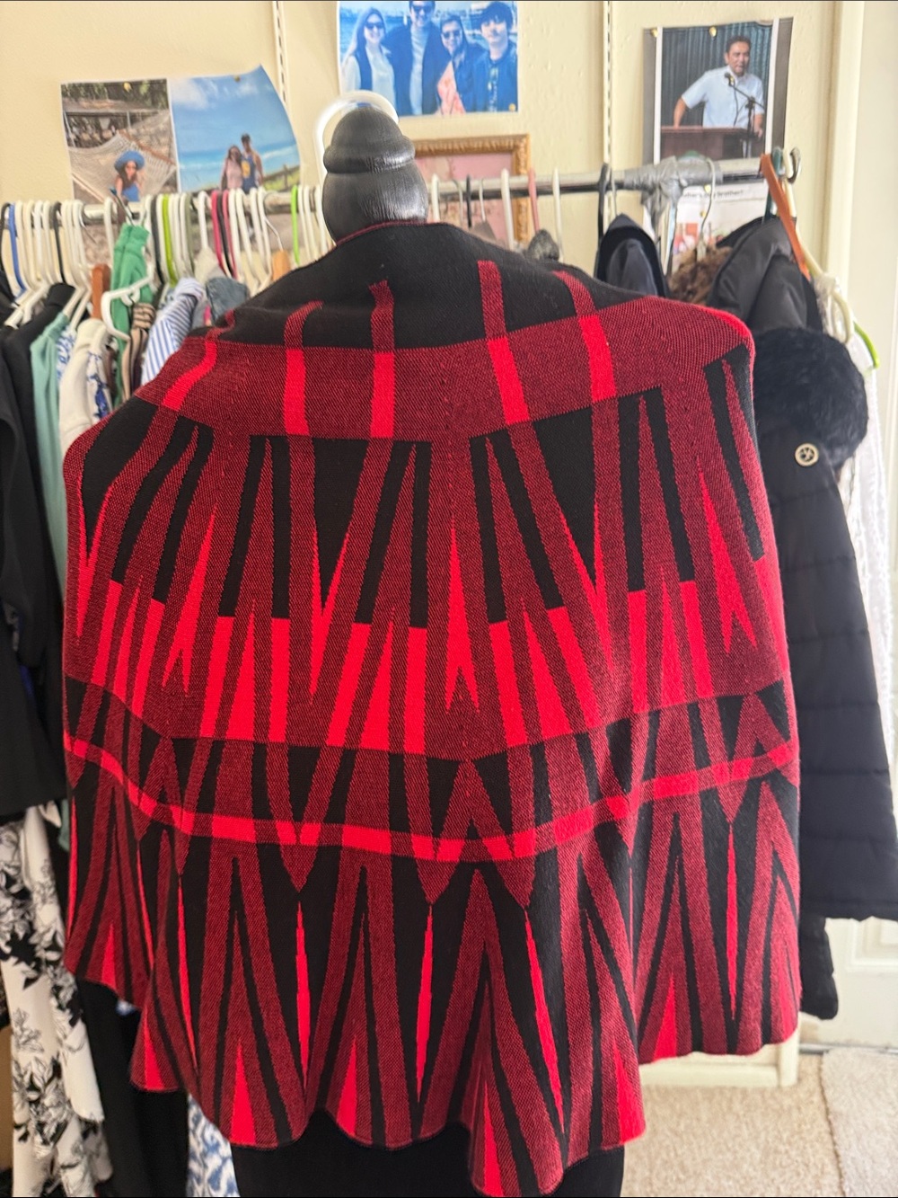 Red and Black Patterned Women's Skirt Wrap